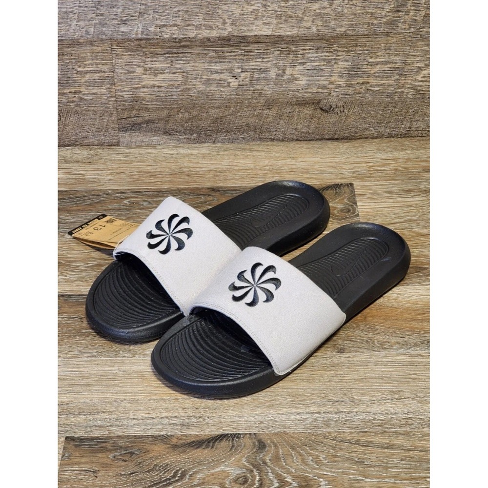 Nike Victori One Next Nature Slides Black Gray Sandals Mens Sz 13 NEW DM8598-001